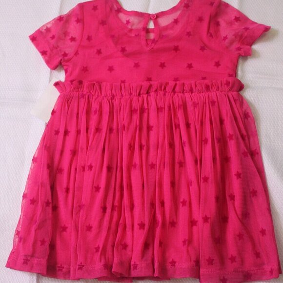 Toughskins Girls size 18 Months Dress Pink Fuchsia Star Pullover New 18M - Picture 4 of 7